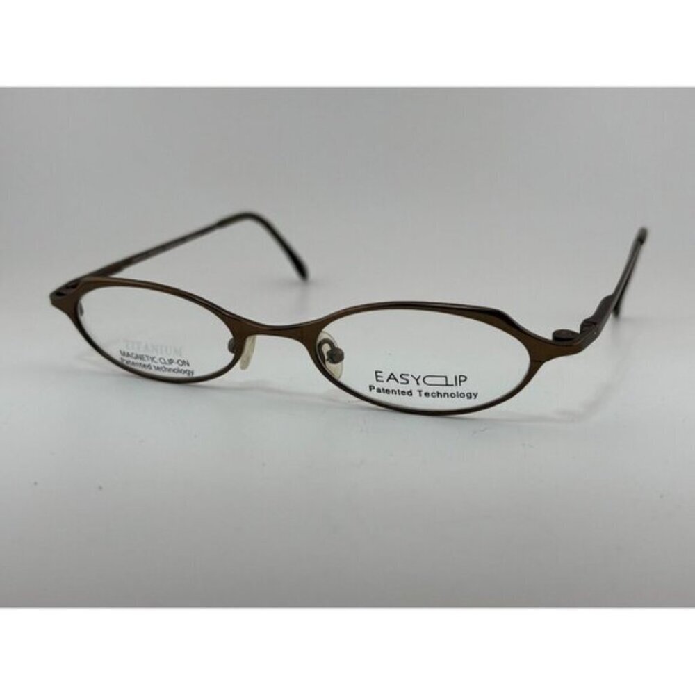 EASYCLIP Titanium - Brown Oval QUEST 446 48-20-140 Eyeglass Frames